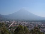 Volcan Agua towers over Antigua, Guatemala